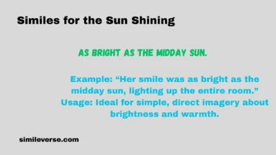 Similes for the Sun Shining