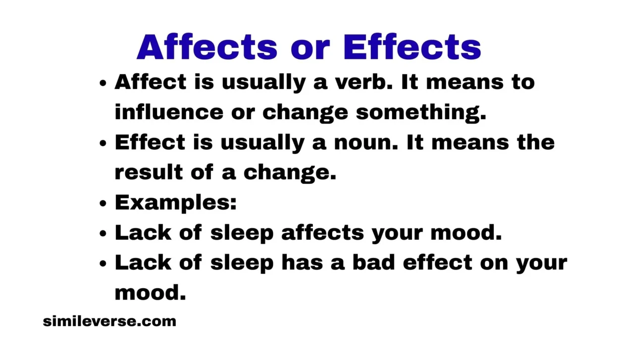 Affects or Effects