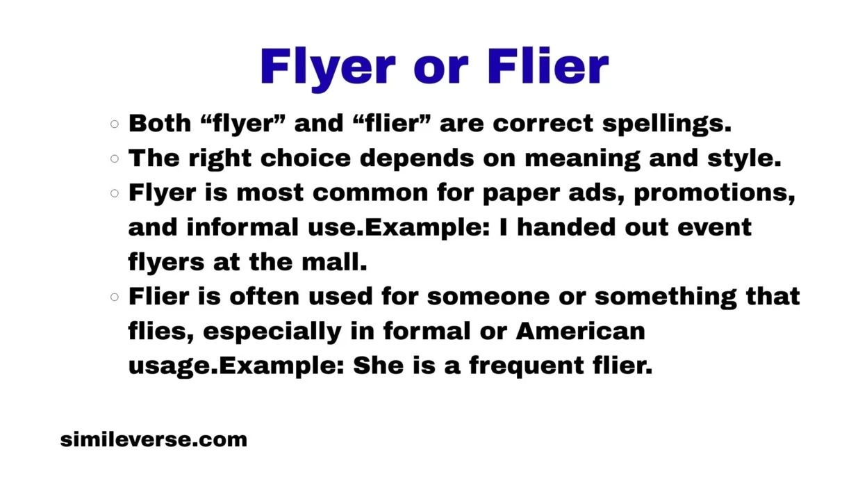Flyer or Flier