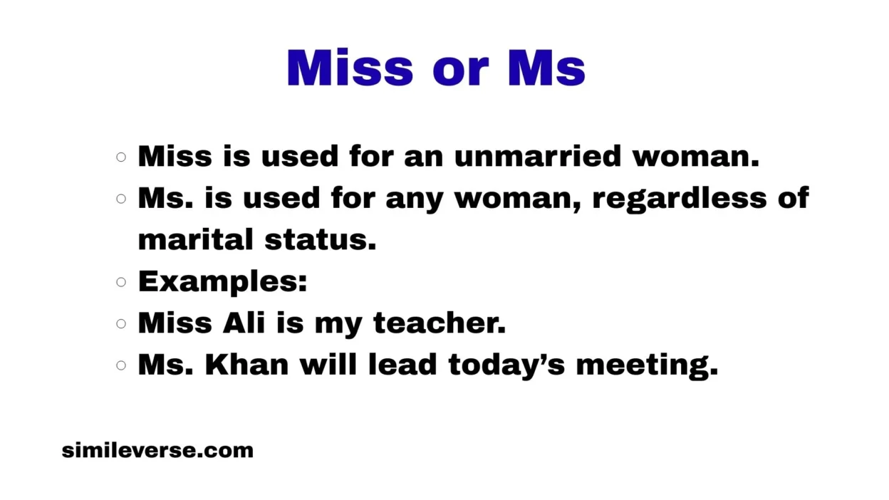 Miss or Ms
