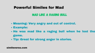Powerful Similes for Mad