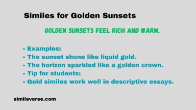 Similes for Golden Sunsets