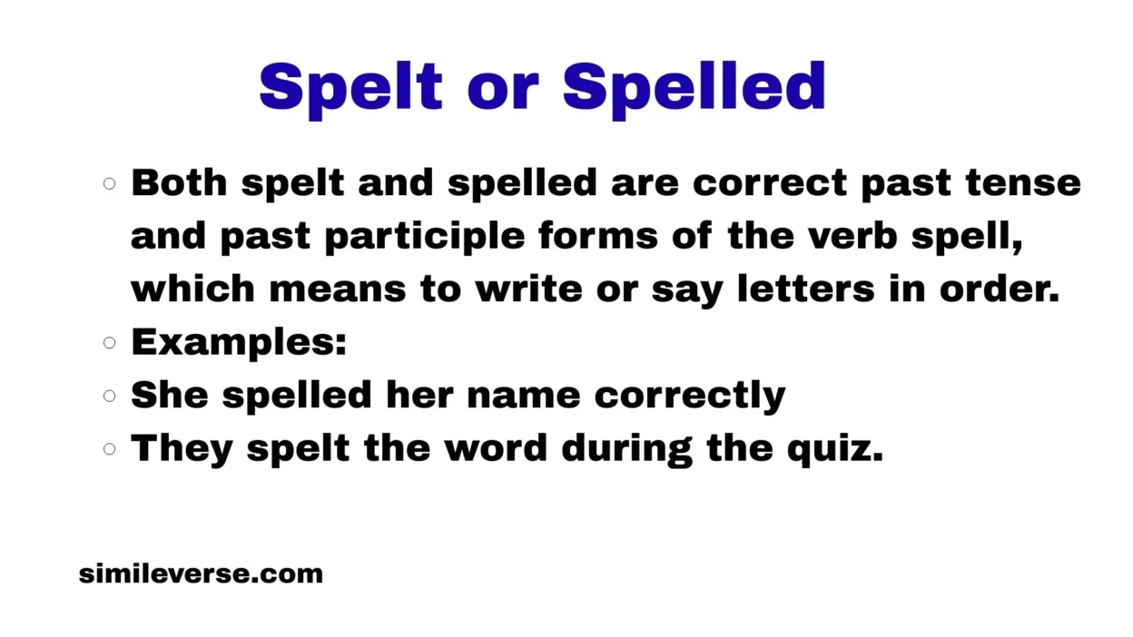 Spelt or Spelled